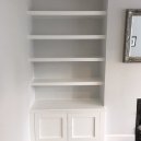 Open shelves with cabinet 