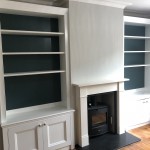 Pair of blue back alcove units from £2200